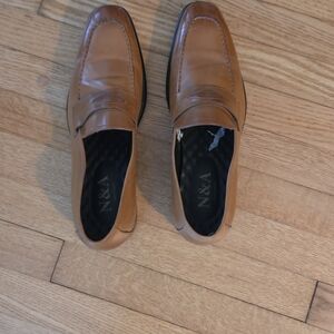 Tan Leather Slip-On Loafers for Men